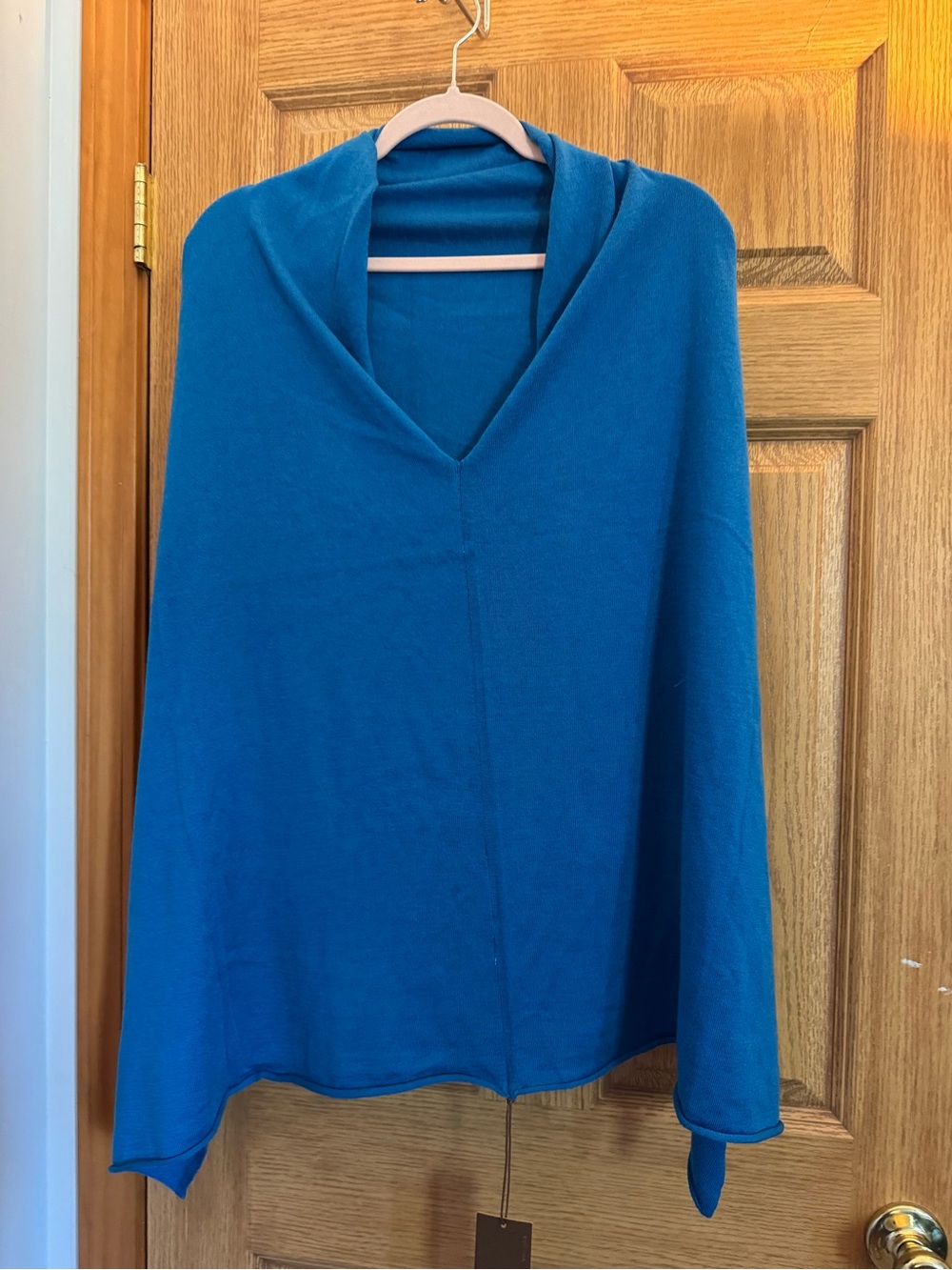NWT Kerisma Eden II Multi-Way Knit Poncho Wrap - Royal Cobalt Blue